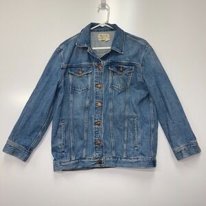 Madewell Oversized Denim Jacket Medium Blue Wash Trucker Style